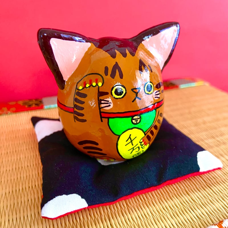 招き猫猫 【大】 キジトラ茶 | megumix