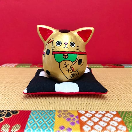 招き猫猫  金色　【大・小】
