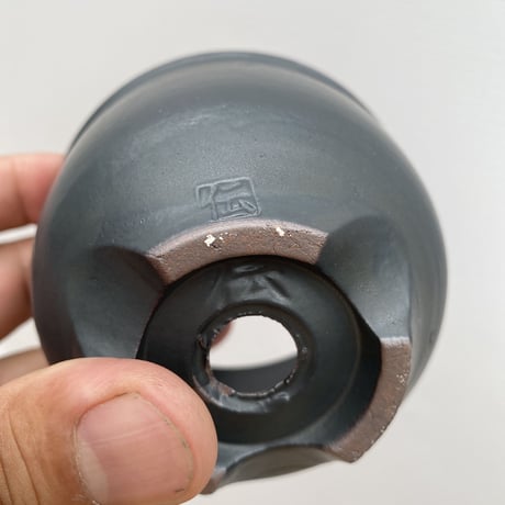 伝市鉢　コウロ　黒化粧　3寸　別注、
