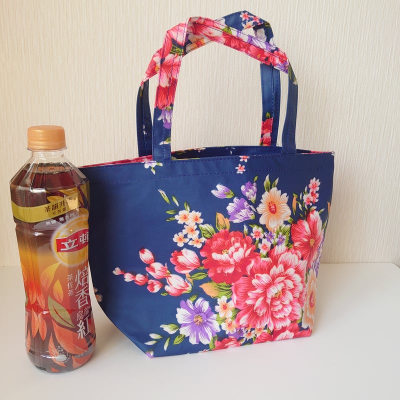 客家花布ランチバッグ 紺 | 台湾茶と雑貨 桃なっぷるstore