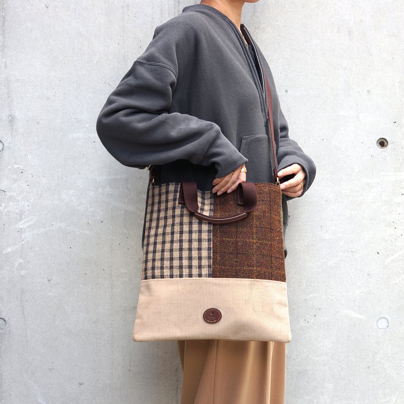 80s 希少 ハリスツイード vintage トートバッグ ハリスツイード トートバッグ ハリスツイード レトロチェック柄