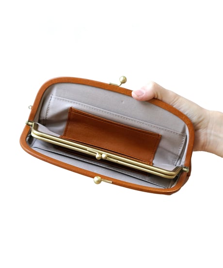 Folna ヌメオイルシュリンクレザー ・ドット型押し がま口長財布 / No.2993818 / 4色展開