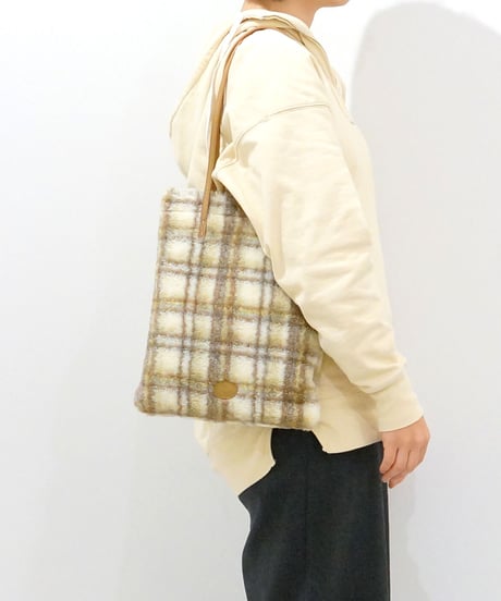 Folna チェック柄ボアファー トートバッグ / No.K903059 / 4色展開