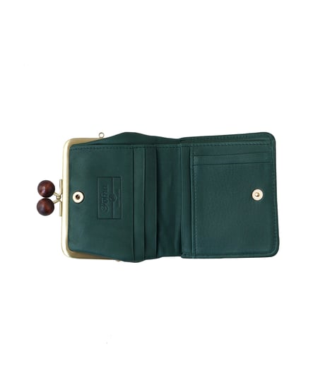 Folna ドット型押しレザー ウッドボールがま口二つ折り財布 / No.2993903 / 4色展開