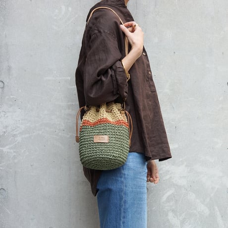 ペーパー 2WAY巾着ショルダーバッグ・1 COLORS(バイカラー)  / Folna K765002