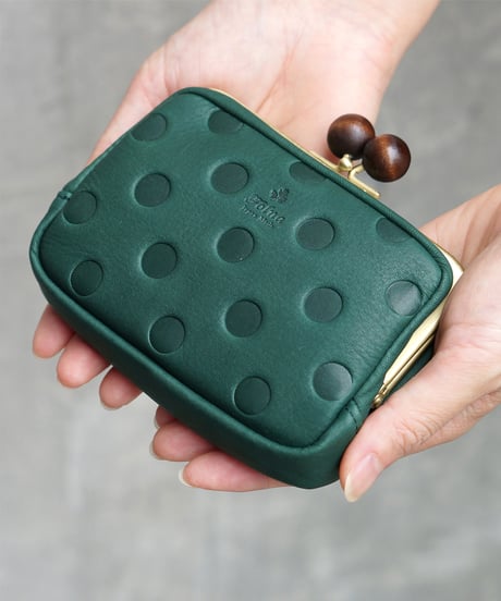 Folna ドット型押しレザー ウッドボール親子がま口財布 / No.2993902 / 4色展開