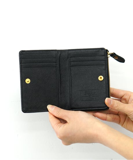 Folna 角シボ型押しメタリックレザー Lファスナー二つ折り財布 / No.2993740 / 4色展開