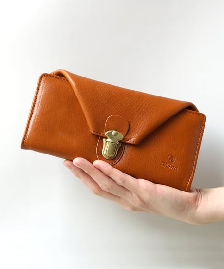 Folna ヌメオイルシュリンクレザー 差し込み金具 長財布 / No.2993649-B / 4色展開