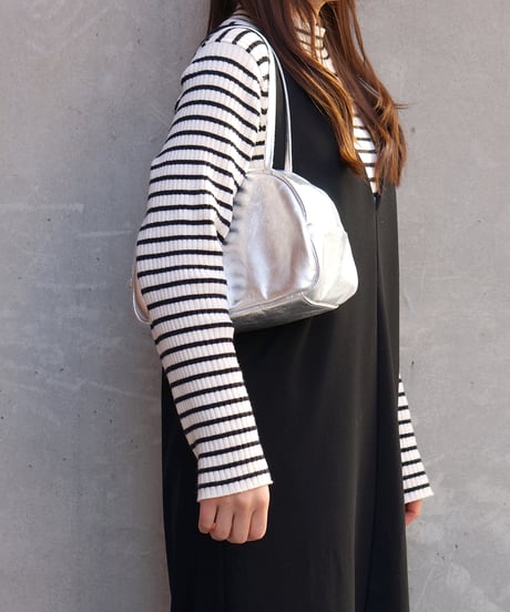 FOLNA RD ホイルレザーボストンバッグ S-SIZE / No.083338 / SILVER
