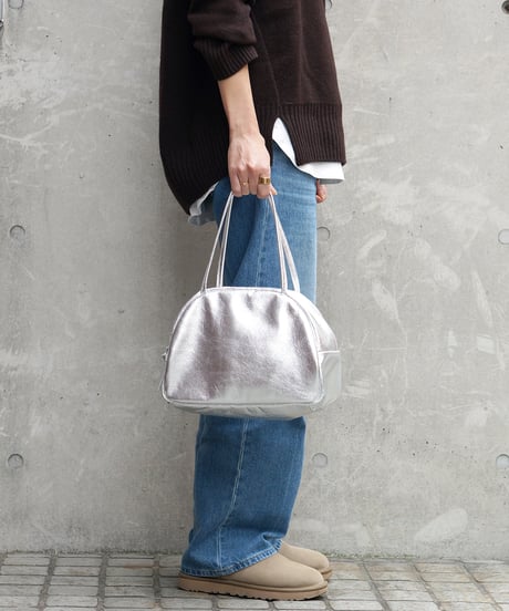 FOLNA RD ホイルレザーボストンバッグ M-SIZE / No.083339 / SILVER