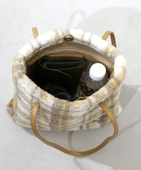 Folna チェック柄ボアファー トートバッグ / No.K903059 / 4色展開