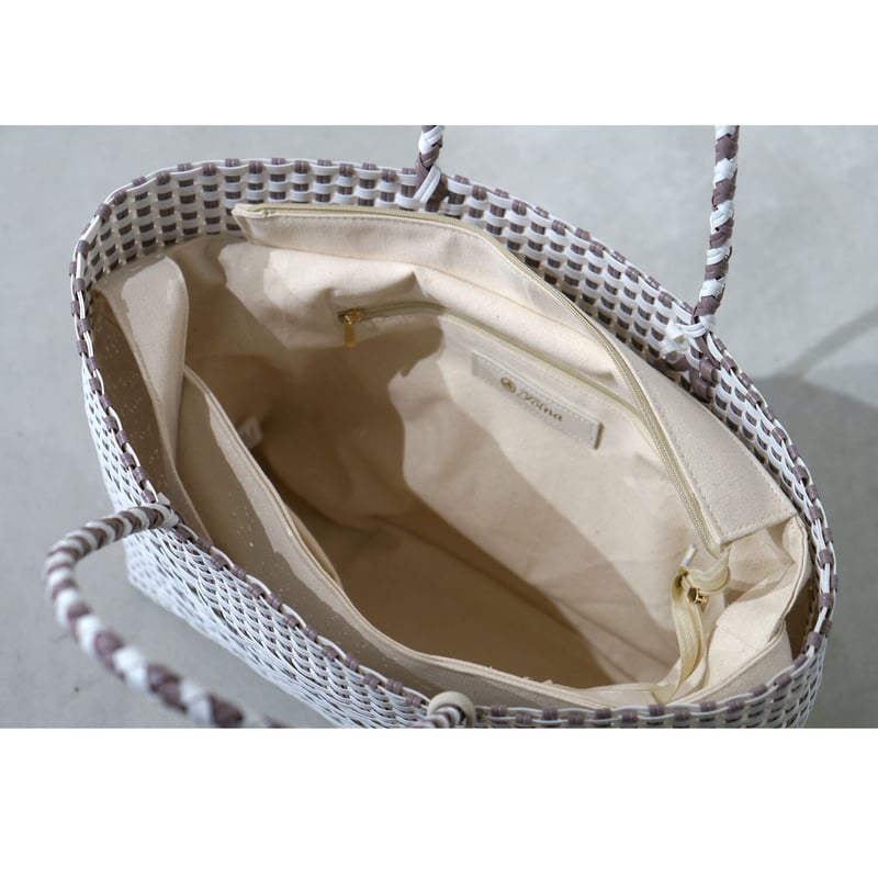 MERCADO BAG - ZIGZAG - White (BOAT STYLE) | Letra｜レトラ