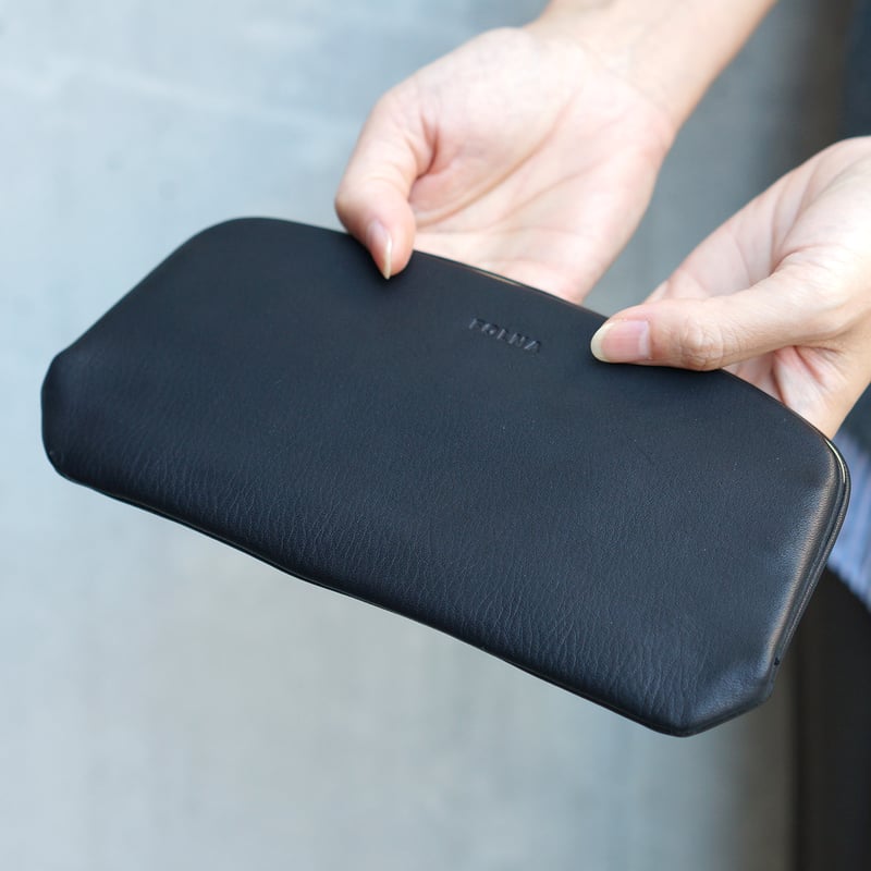 Folna レザーがま口長財布 ソフトレザー ロング天溝がま口 / FOLNA RD 2993878 / Color BLAC