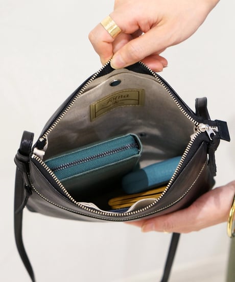 Folna ソフト牛革 コインスルーお財布ショルダーバッグ / No.2993785 / 4色展開