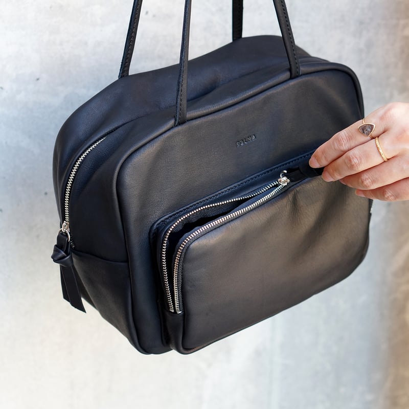 FORTUNY ブラウンレザー ビンテージ ボストンバッグ 鍵付き florist ボストンバッグ 2WAY レザータッチスタッズデコ