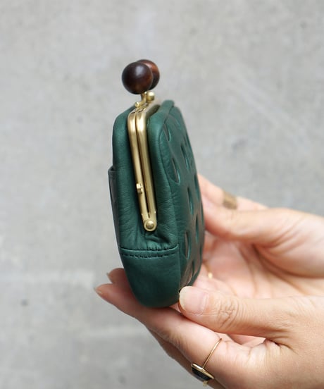 Folna ドット型押しレザー ウッドボール親子がま口財布 / No.2993902 / 4色展開
