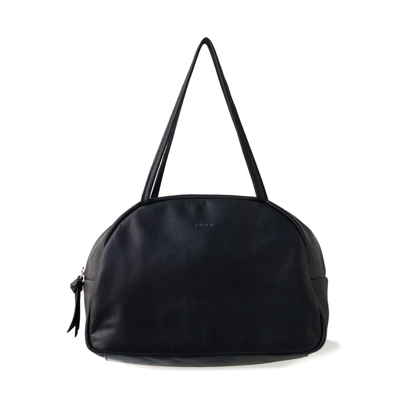 FOLNA ATTENTION ソフトレザーボストンM 牛革 ブラック 麻 綿 FOLNA ATTENTION ソフトレザーボストンM 牛革 ブラック 麻 綿