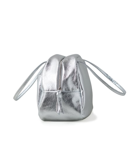 FOLNA RD ホイルレザーボストンバッグ M-SIZE / No.083339 / SILVER