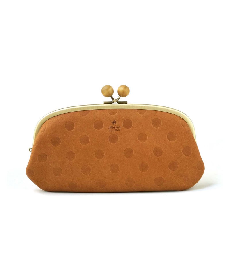 Folna ドット型押しレザー ウッドボール親子がま口長財布 / No.2993794 Folna ドット型押しレザー ウッドボール親子がま口長財布 / No.2993794