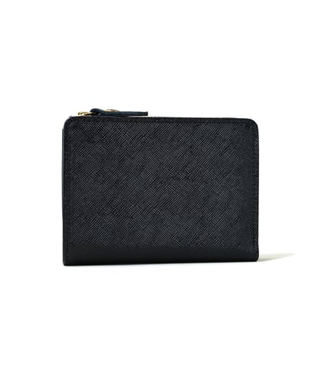 Folna 角シボ型押しメタリックレザー Lファスナー二つ折り財布 / No.2993740 / 4色展開