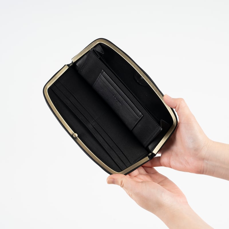 ソフトレザー ロング天溝がま口 / FOLNA RD 2993878 / Color BLAC