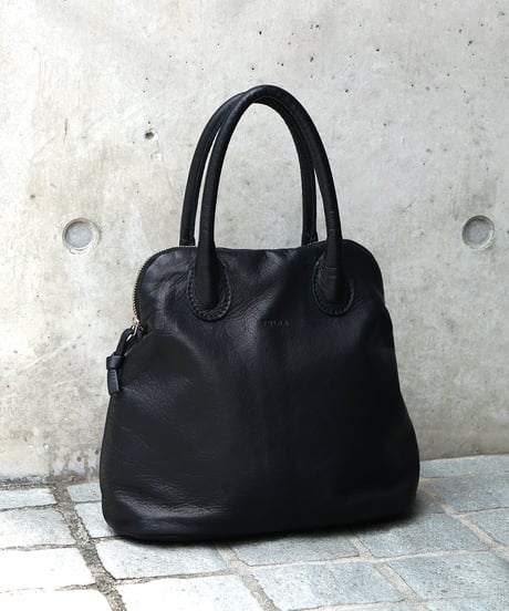 FOLNA RD ソフトレザーブガッティボストンバッグ / No.083294-E / BLACK