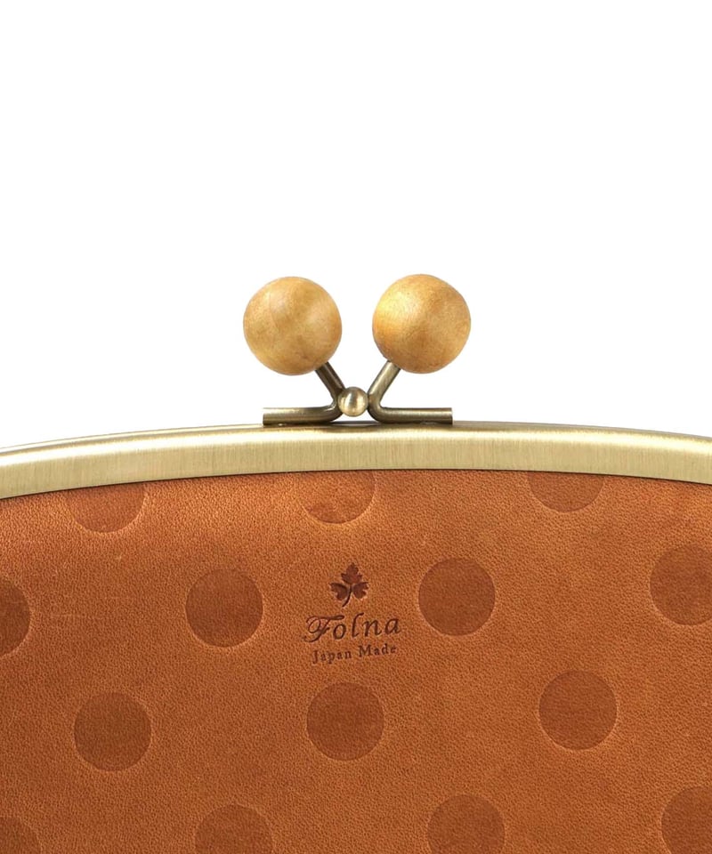 Folna ドット型押しレザー ウッドボール親子がま口長財布 / No.2993794