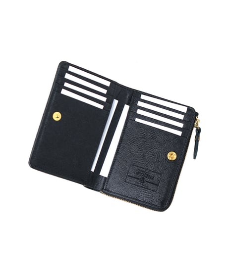 Folna 角シボ型押しメタリックレザー Lファスナー二つ折り財布 / No.2993740 / 4色展開