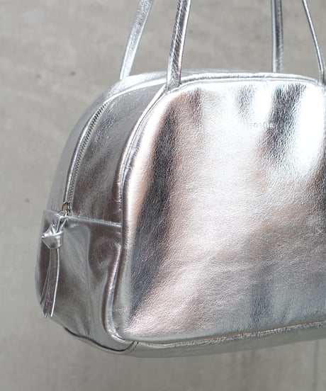 FOLNA RD ホイルレザーボストンバッグ M-SIZE / No.083339 / SILVER