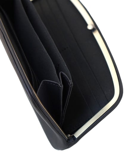 FOLNA RD ソフトレザー ロング天溝がま口 / No.2993878-A / BLACK