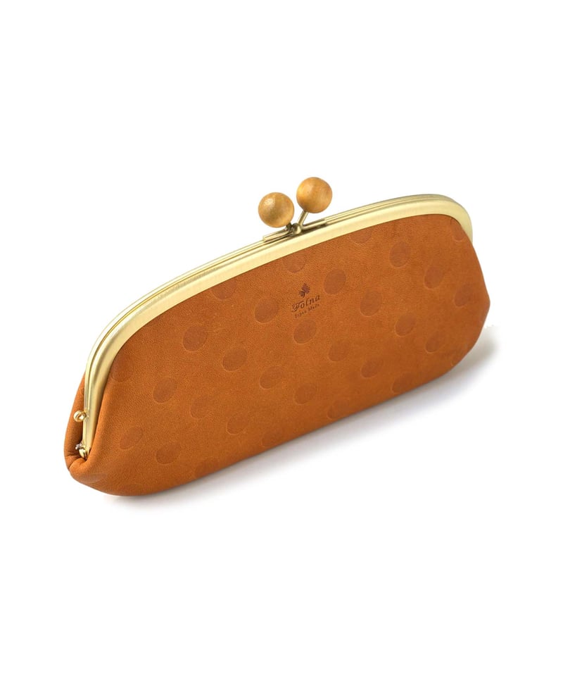 Folna ドット型押しレザー ウッドボール親子がま口長財布 / No.2993794