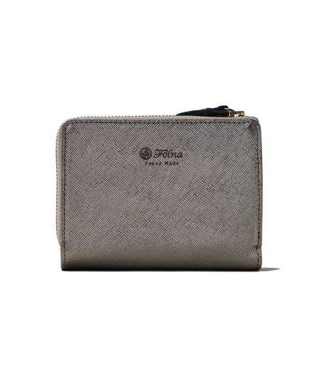 Folna 角シボ型押しメタリックレザー Lファスナー二つ折り財布 / No.2993740 / 4色展開