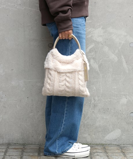 Folna ニット×ファー ハンドバッグ/ No.K764604 / 2色展開