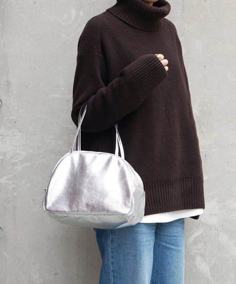 FOLNA RD ホイルレザーボストンバッグ M-SIZE / No.083339 / SILVER