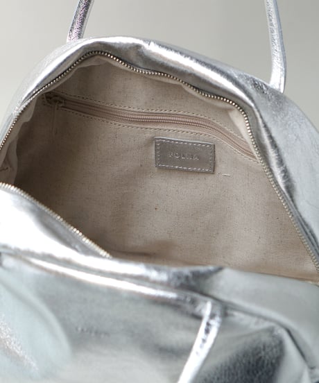 FOLNA RD ホイルレザーボストンバッグ M-SIZE / No.083339 / SILVER