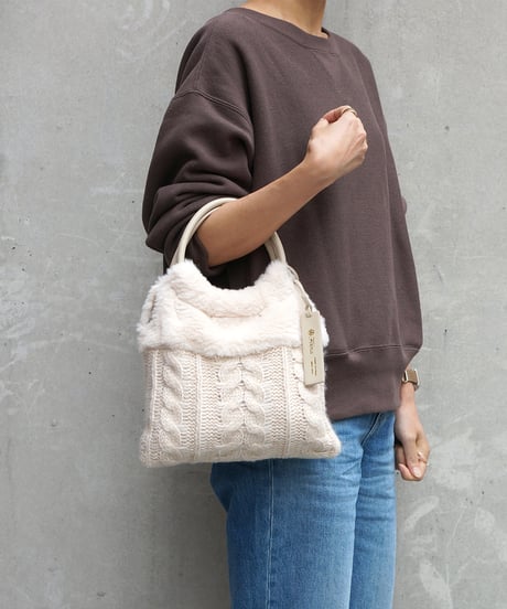 Folna ニット×ファー ハンドバッグ/ No.K764604 / 2色展開