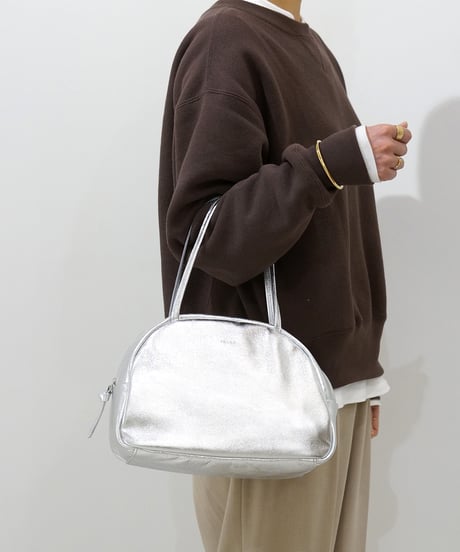 FOLNA RD ホイルレザーボストンバッグ M-SIZE / No.083339 / SILVER