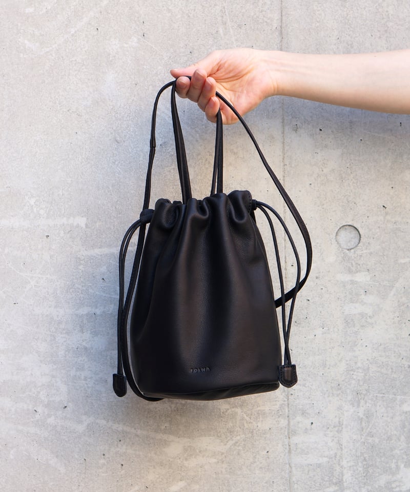 予約販売・3月上旬～中旬頃 発送予定】 FOLNA RD ソフトレザー2WAY巾着