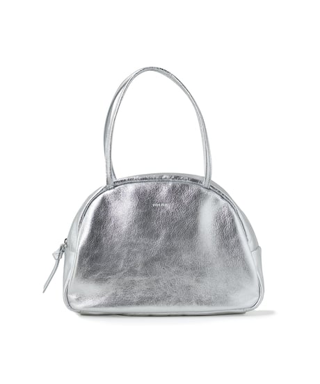 FOLNA RD ホイルレザーボストンバッグ M-SIZE / No.083339 / SILVER