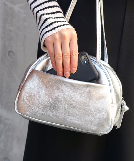 FOLNA RD ホイルレザーボストンバッグ S-SIZE / No.083338 / SILVER