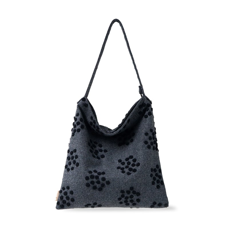 D16.美品◆ LEH【希少◆ 袈裟 ワンショルダーバッグ/トートバッグ】刺繍 サガラ刺繍ワンハンドルトートバッグ(ドット/幾何学/ストライプ)・3