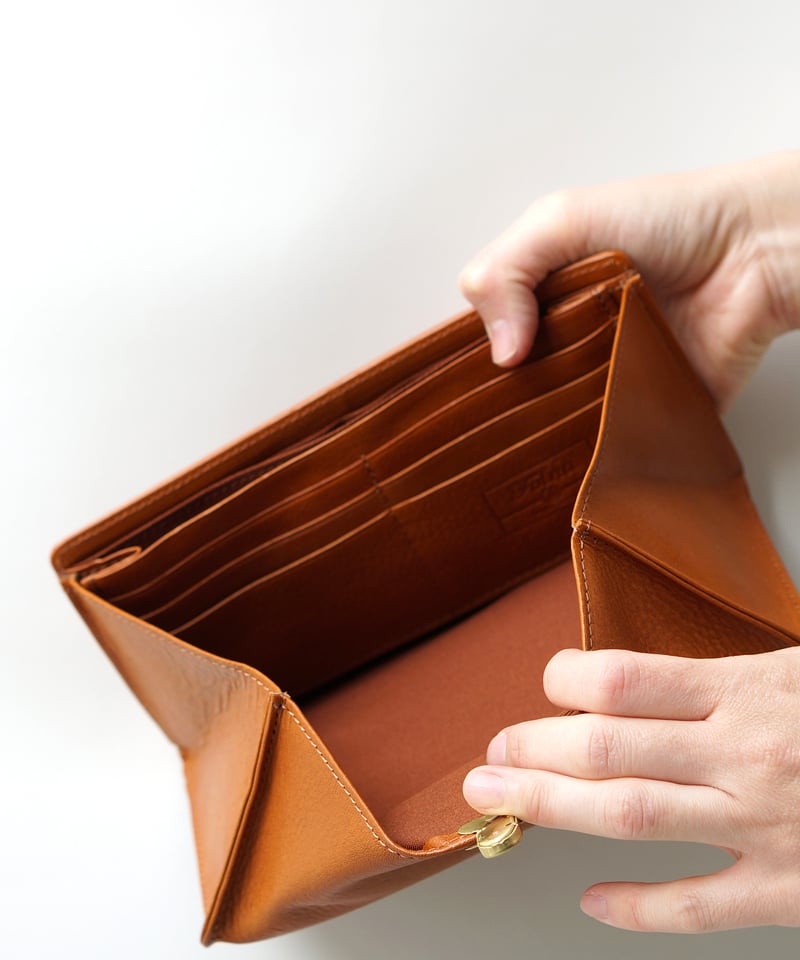 Folna ヌメオイルシュリンクレザー 差し込み金具 長財布 / No.2993649