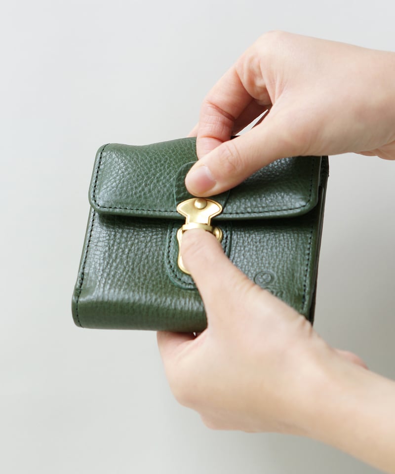Folna ヌメオイルシュリンクレザー 差し込み金具 二つ折り財布 / No