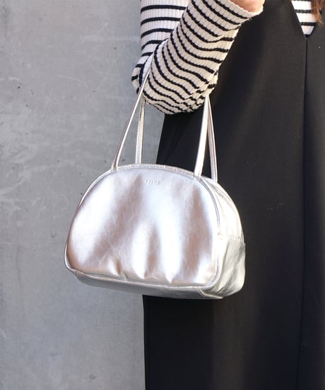 FOLNA RD ホイルレザーボストンバッグ S-SIZE / No.083338 / SILVER