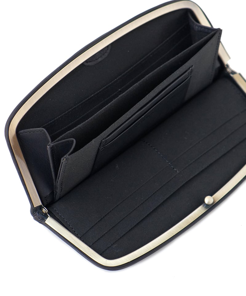 FOLNA RD ソフトレザー ロング天溝がま口 / No.2993878-A / BLACK