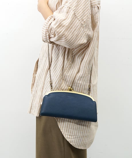 Folna ソフトヌメ革 チェーンショルダー付き・がま口長財布 / No.2993743 / 4色展開