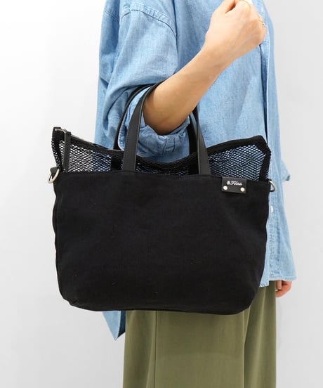 Folna コットン×メッシュ 2wayトートバッグ / No.224763 / 3色展開