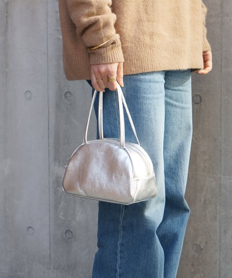 FOLNA RD ホイルレザーボストンバッグ SS-SIZE / No.083337 / SILVER