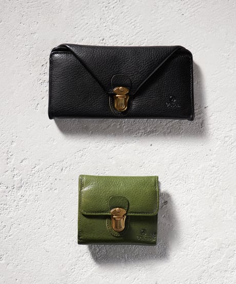 Folna ヌメオイルシュリンクレザー 差し込み金具 長財布 / No.2993649-B / 4色展開