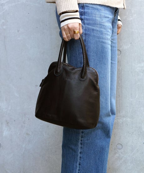 FOLNA RD ソフトレザーブガッティボストンバッグ / No.083294-E / BLACK